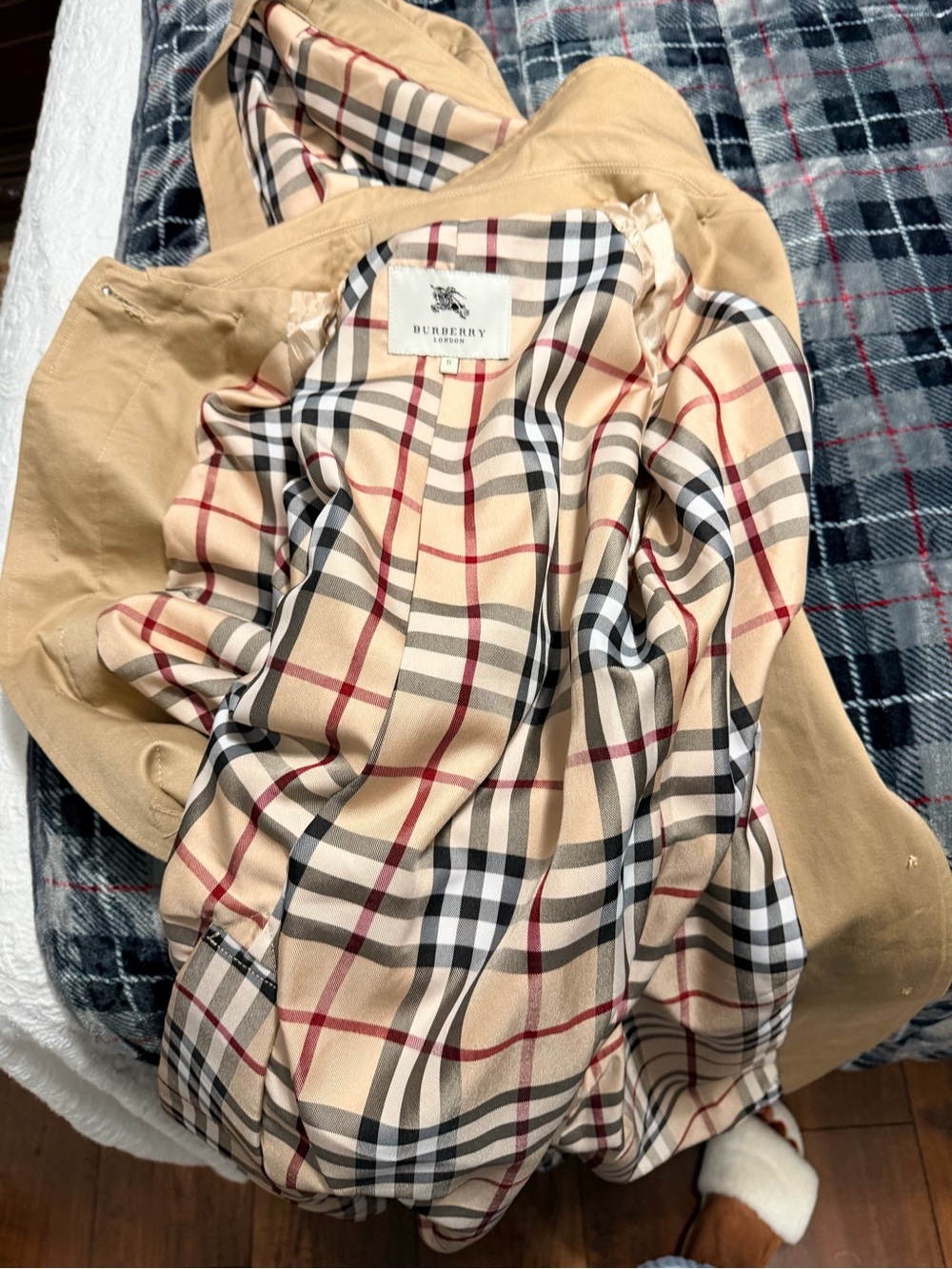 Burberry Beige/Tan Hoodie with Classic Nova Check Lining